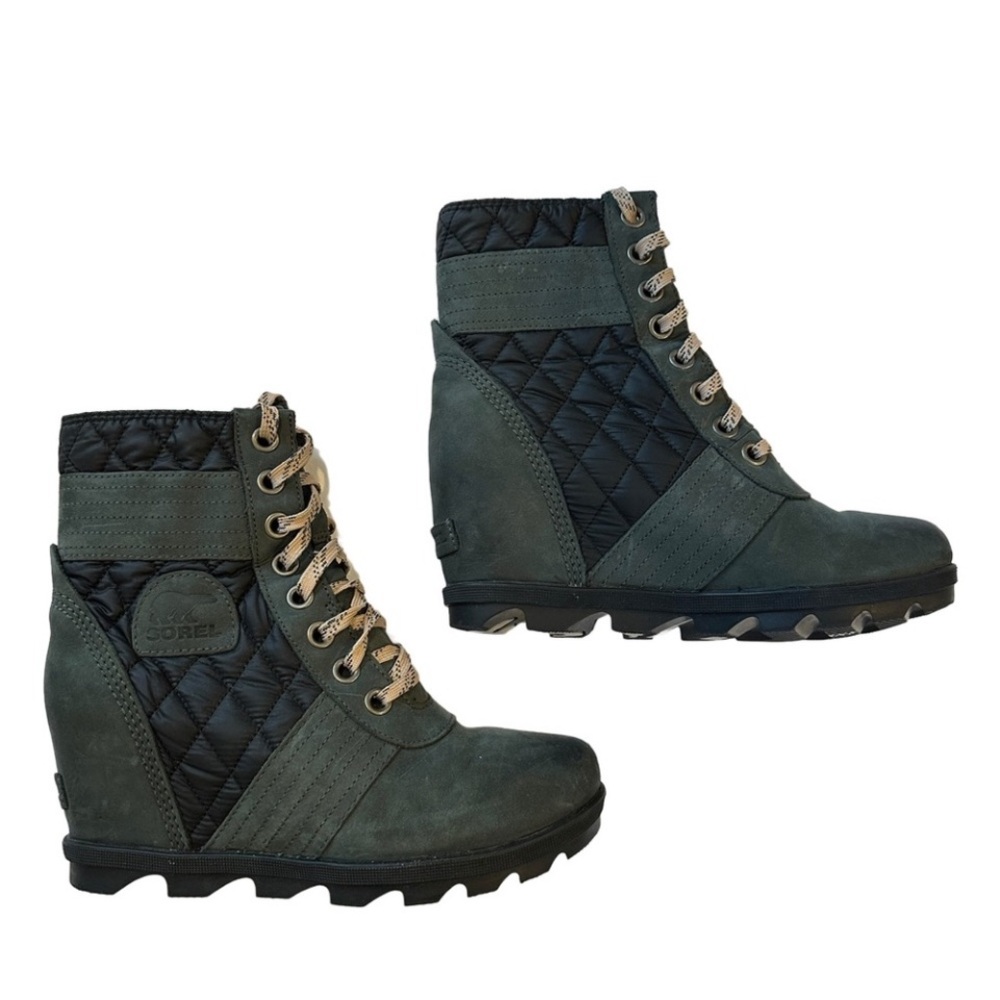 Sorel ‘Lexie’ Wedge Slate-Green Boots 9.5 - Picture 3 of 12